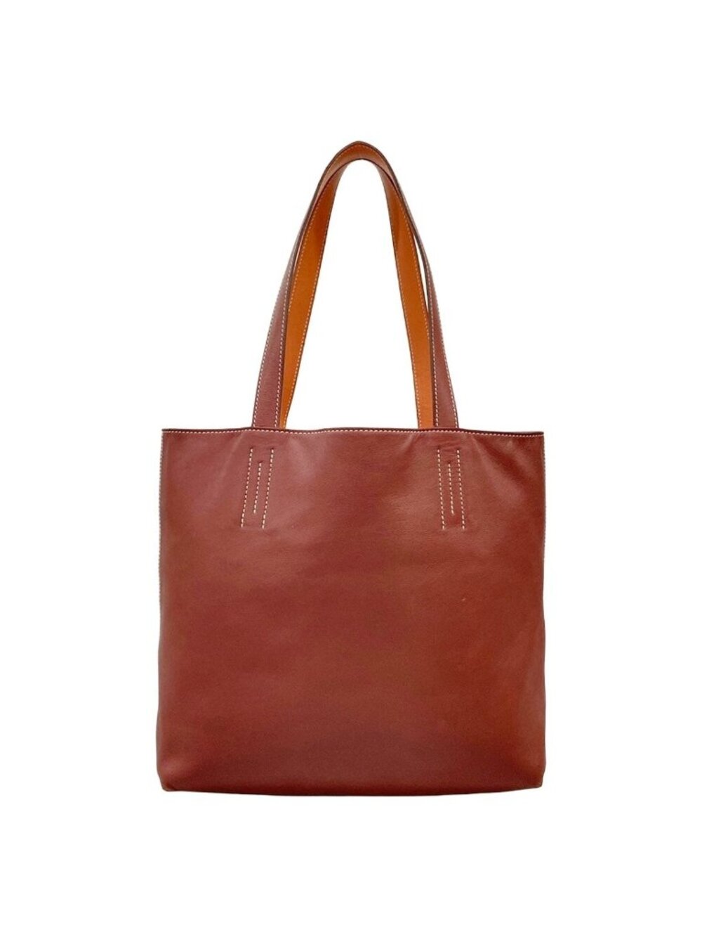 Hermes Tote Bag Double Sens 28 Rouge Ash Crevette Reversible